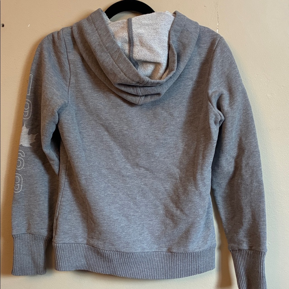 GAP Hoodie in Gray with Pink Lettering - Picture 2 of 3